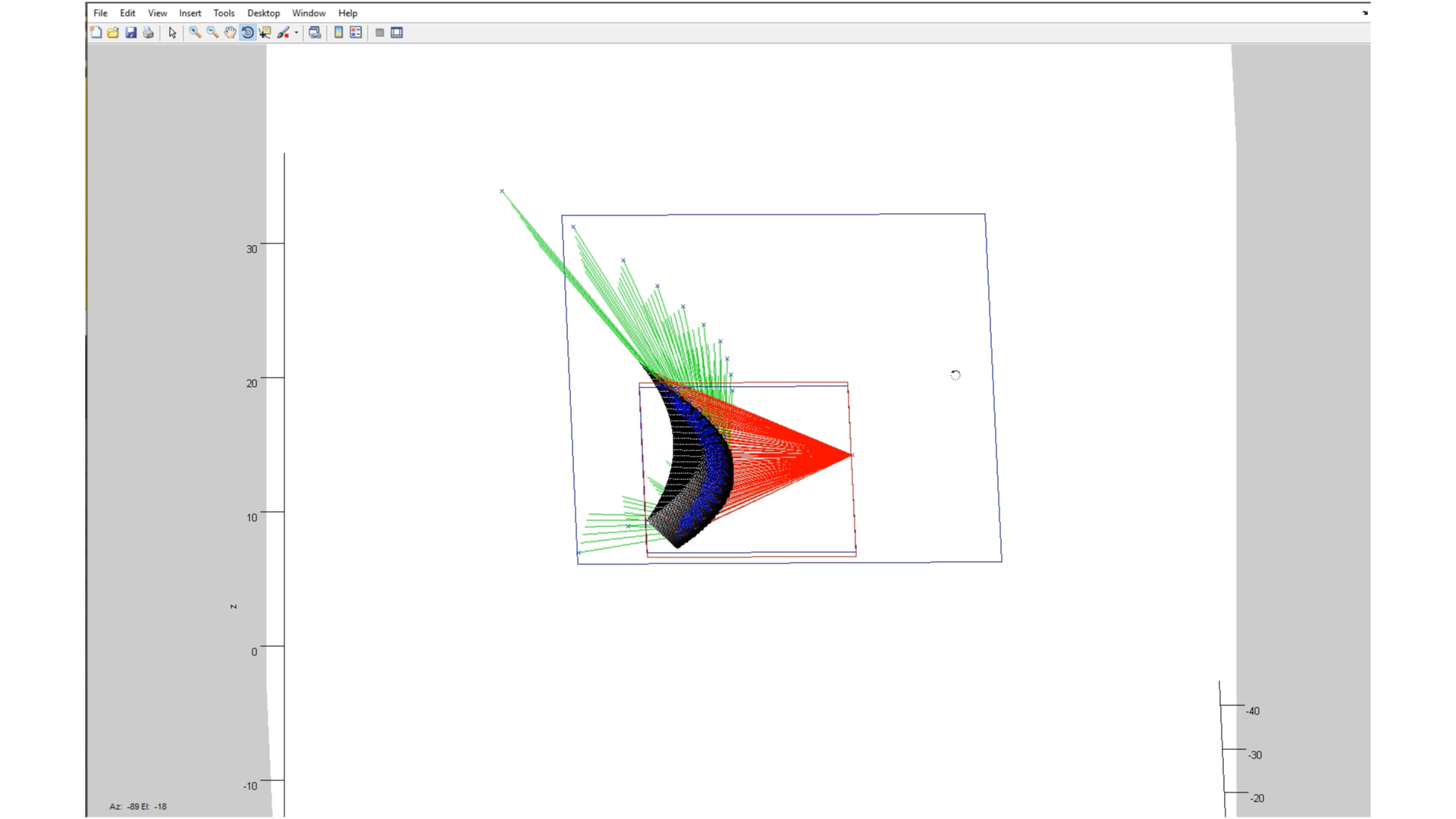 Matlab simulation of the custom curved mirror system for under-vehicle imaging