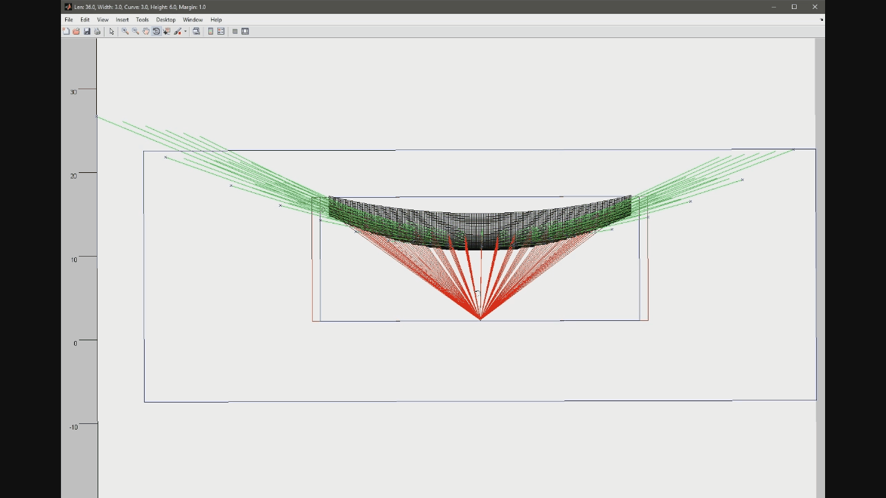 MATLAB Simulation of Curved Mirror System